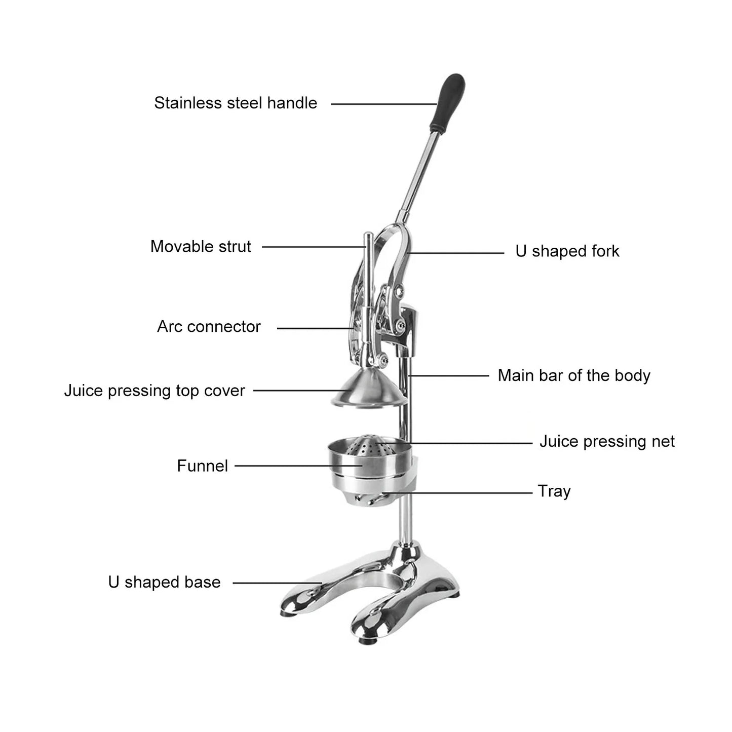 Stainless Steel Manual Press Juicer