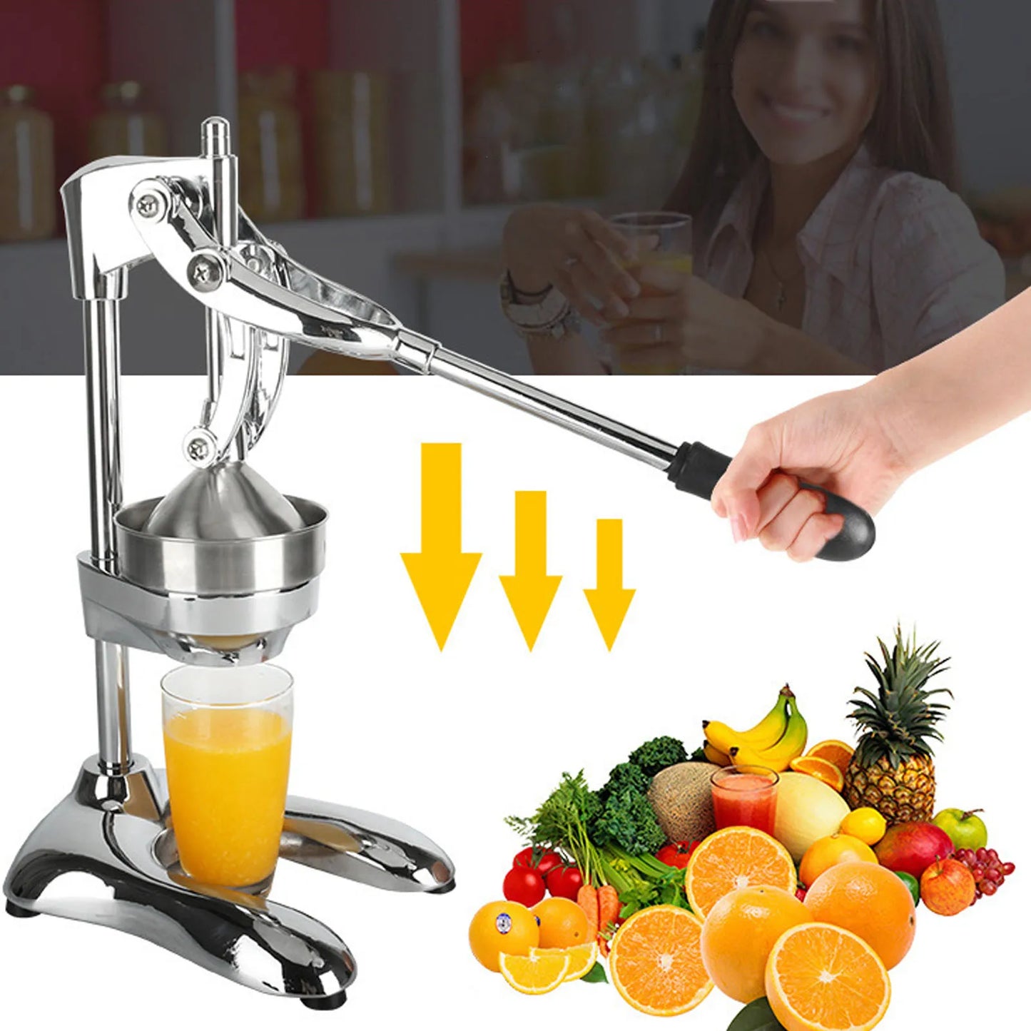 Stainless Steel Manual Press Juicer